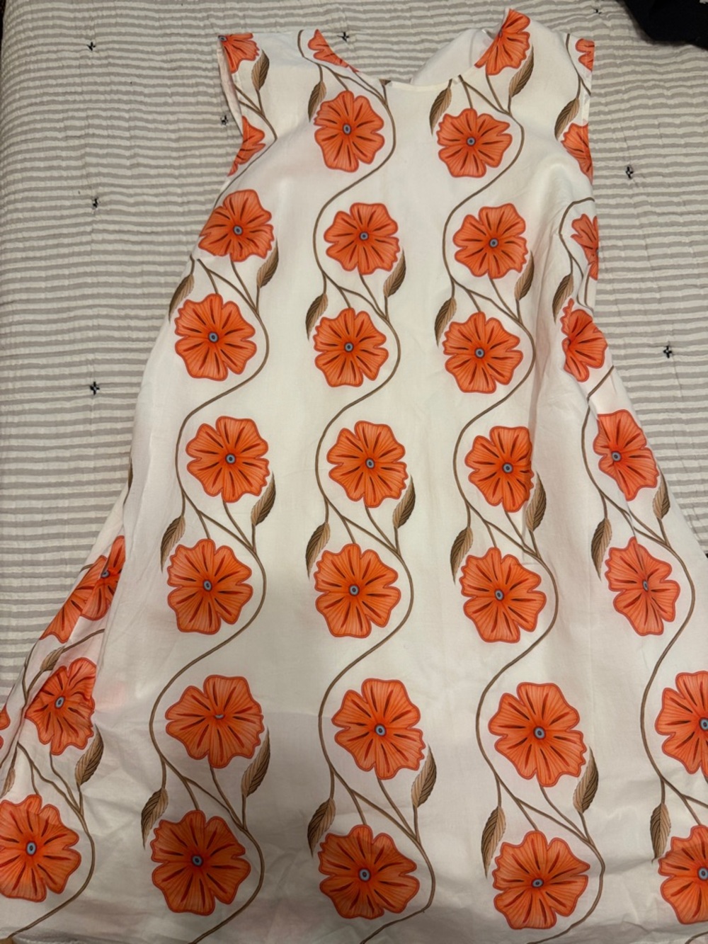 Great light Italian summer dress Bold Orange Floral Print